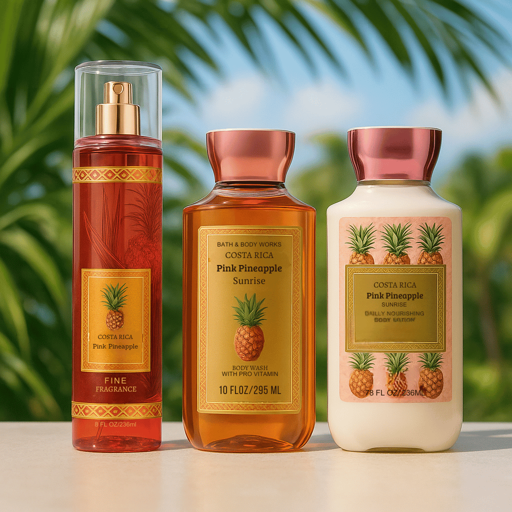 Kit Costa Rica Pink Pineapple Sunrise (Body Splash, Gel de Banho e Loção Corporal)